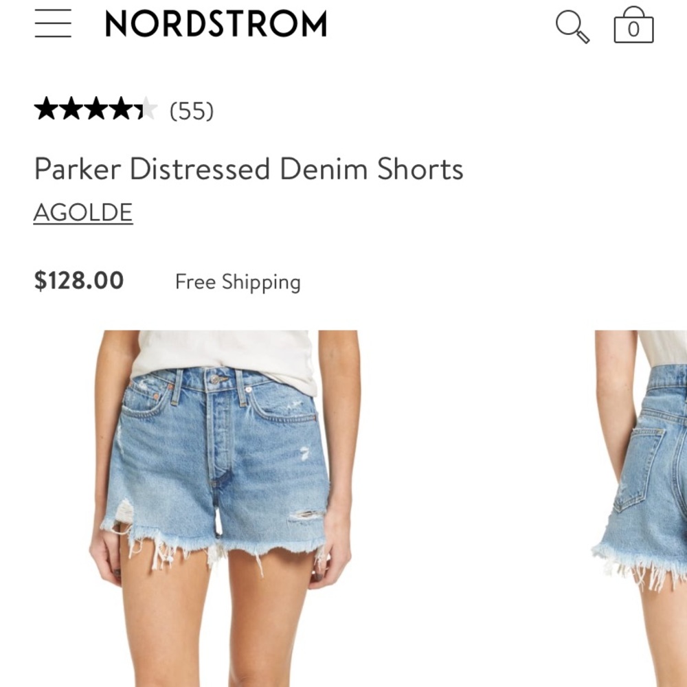 AGOLDE Parker High Rise Vintage Denim Shorts